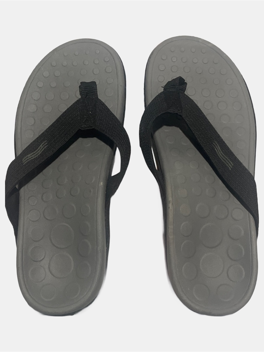 Vionic Flip Flops 44 Wave Black Sandals Orthopedic Footbed Men’s 7 Women’s 8
